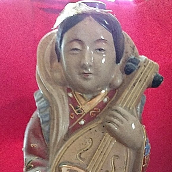 Vintage Japanese Man Whiskey Decanter Product of Japan Signed Empty